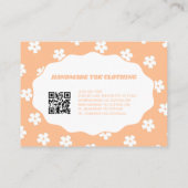 Peach Y2K Bloem Handgemaakte Kleding Visitekaartje (Achterkant)