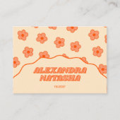 Peach Y2K Bloem Handgemaakte Kleding Visitekaartje (Voorkant)