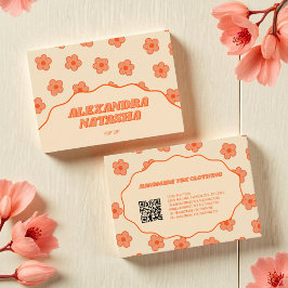 Peach Y2K Bloem Handgemaakte Kleding Visitekaartje