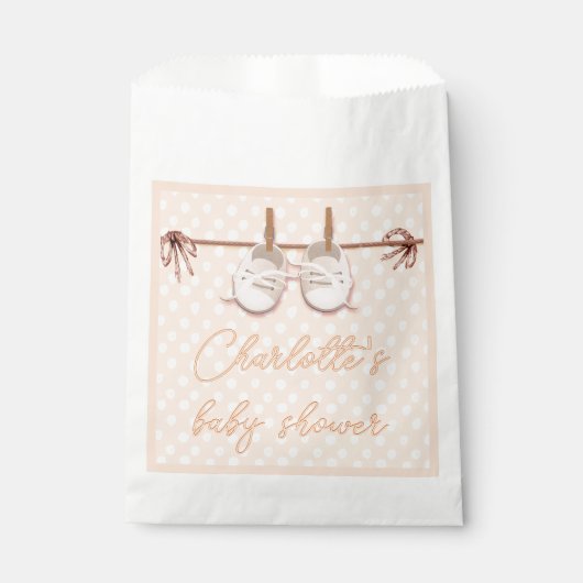 Peach-y Baby schoenen Bedankzakje (Voorkant)