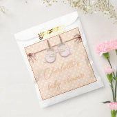 Peach-y Baby schoenen Bedankzakje (Gezegeld)