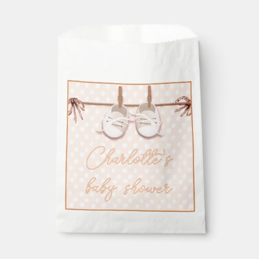 Peach-y Baby schoenen Bedankzakje (Voorkant)