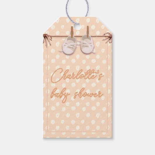 Peach-y Baby schoenen Cadeaulabel (Voorkant)