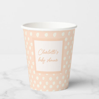 Peach-y Baby Shoe String Papieren Bekers