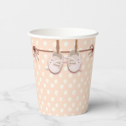 Peach-y Baby Shoe String Papieren Bekers (Achterkant)