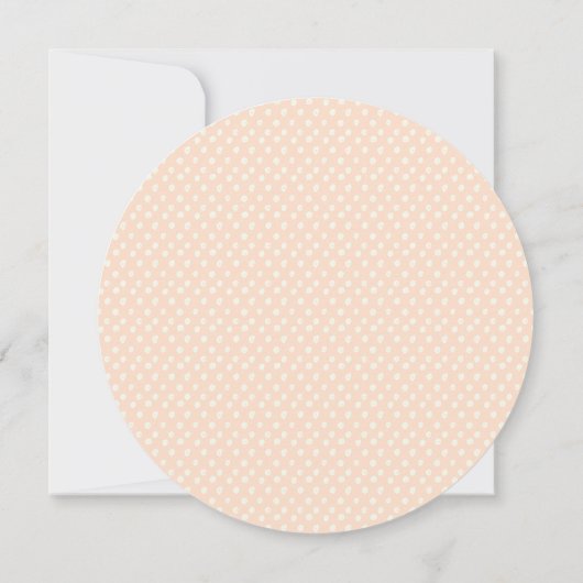 Peach-y Shoe String Baby shower Kaart (Achterkant)