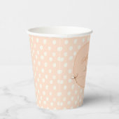 Peach-y Shoe String Baby shower Papieren Bekers (Rechts)