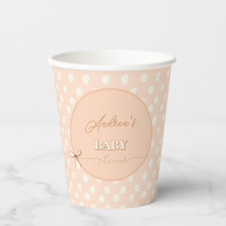 Peach-y Shoe String Baby shower Papieren Bekers