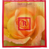 Peach Yellow A Roos is de beste monogrammen Douchegordijn (Voorkant)