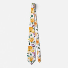 Peach Yellow Modern Floral Pattern Stropdas