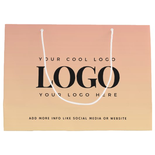 Peach & Yellow Summer Company Logo Business Custom Groot Cadeauzakje (Achterkant)