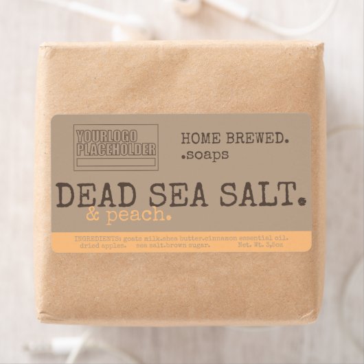 Peach Zee Salt Logo Rustic  Craft Packaging Etiket (Insitu)