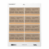 Peach Zee Salt Logo Rustic  Craft Packaging Etiket (Full Sheet)