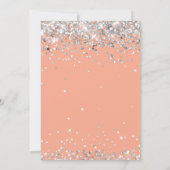 Peach Zilver 1e Verjaardag Uitnodiging (Achterkant)