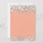 Peach Zilver 6e Verjaardagsfeest Kaart (Achterkant)