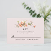 Peach Zomer Bruiloft RSVP-kaart RSVP Kaartje (Staand voorkant)