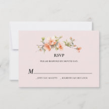 Peach Zomer Bruiloft RSVP-kaart