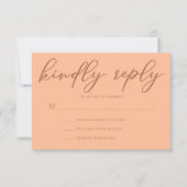 Peach zomer bruiloft trendy vriendelijk antwoord R (Voorkant)