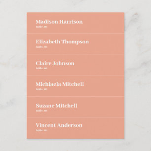 Peach Zomer Trouwplaats Kaart DIY