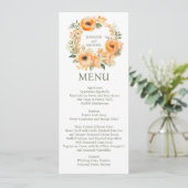 Peach Zomerdiner of Lunch Menu Trouwmenu (Staand voorkant)