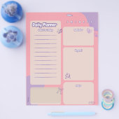 Peache en Paarse esthetische dagelijkse planner pa Flyer (Enkel)