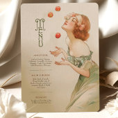 Peaches Art Nouveau Wedding Menu Kaart