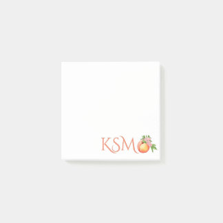 Peaches Blossom Monogram Post it Notes
