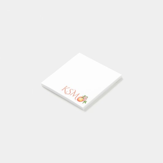 Peaches Blossom Monogram Post it Notes (Schuin)