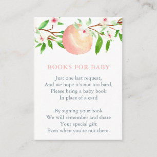 Peaches Build Baby Girl's Library Baby shower Informatiekaartje