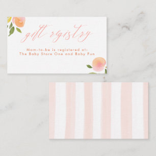 Peaches Cadeau Registratiekaart Cute Baby Shower Informatiekaartje