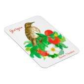 Peaches Cherokee Roos Bird Waterverf Magneet (Rechterzijde)