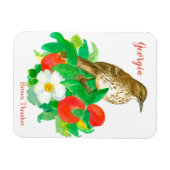 Peaches Cherokee Roos Bird Waterverf Magneet (Horizontaal)