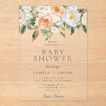 Peaches & Cream Floral Spring Summer Baby shower