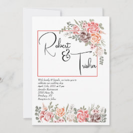 Peaches & Cream foto bruiloft uitnodiging paar