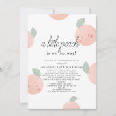 Peaches & Cream Schattige Kawaii Baby shower per M Kaart (Voorkant)