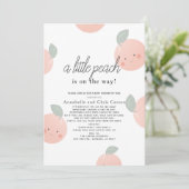 Peaches & Cream Schattige Kawaii Baby shower per M Kaart (Staand voorkant)
