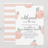 Peaches & Cream Schattige Kawaii Drive-by Baby sho Kaart (Voorkant / Achterkant)