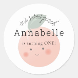 Peaches & Cream Schattige Kawaii Meisje Verjaardag Ronde Sticker