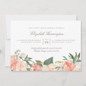 Peaches & Cream Summer Floral Vrijgezellenfeest Kaart (Voorkant)