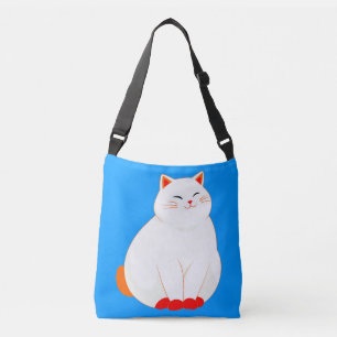 Peaches, de glimlachende kat crossbody tas