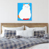 Peaches, de Lachende Kat Canvas Afdruk (Insitu (Slaapkamer))