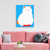 Peaches, de Lachende Kat Canvas Afdruk (Insitu (Woonkamer))