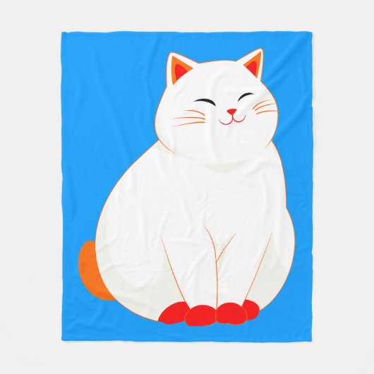 Peaches, de Lachende Kat Fleece Deken (Voorkant)