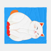 Peaches, de Lachende Kat Fleece Deken (Voorkant (Horizontaal))