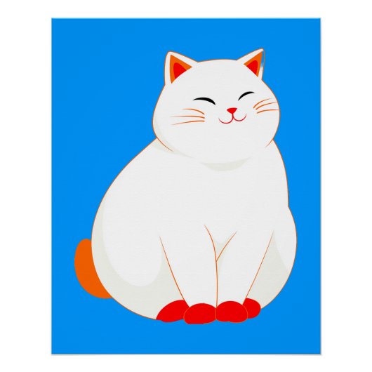 Peaches, de Lachende Kat Perfect Poster (Voorkant)