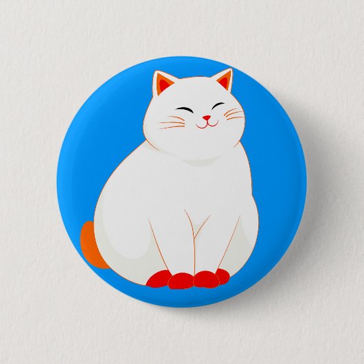 Peaches, de Lachende Kat Ronde Button 5,7 Cm (Voorkant)