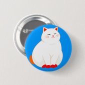 Peaches, de Lachende Kat Ronde Button 5,7 Cm (Voorkant /achterkant)