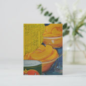 Peaches from 1930s era collage briefkaart (Staand voorkant)