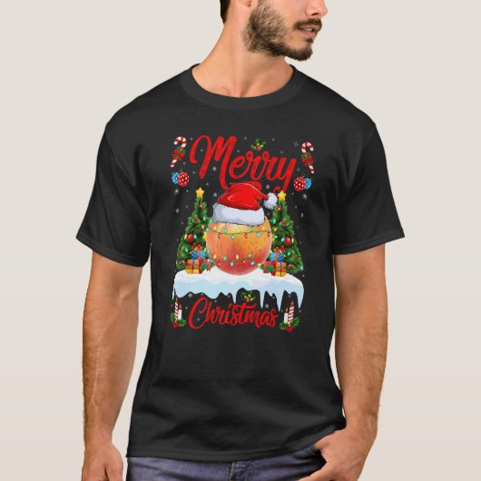 Peaches Fruit Lights Xmas Tree Santa Peaches Chris T-shirt (Voorkant)