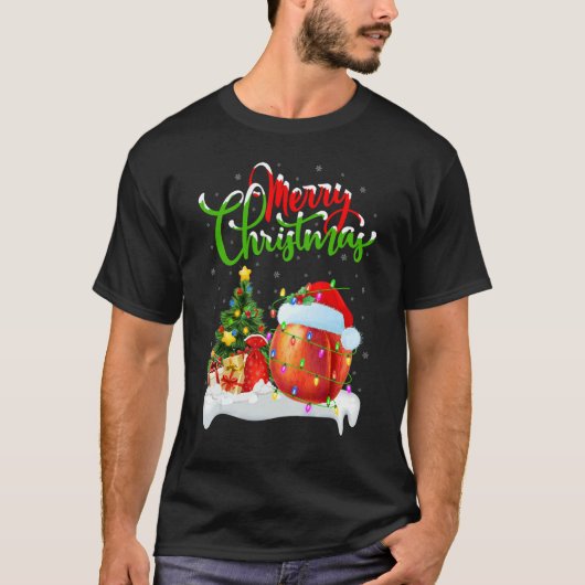 Peaches Fruit   Xmas Decorations Santa Peaches Chr T-shirt (Voorkant)